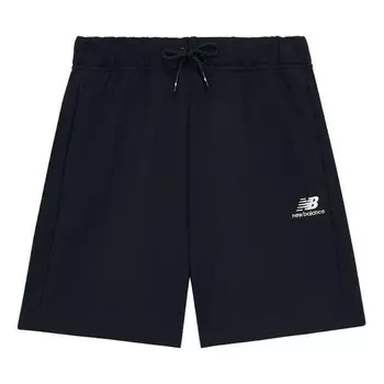 Шорты хлопковые шорты с логотипом New Balance, черный