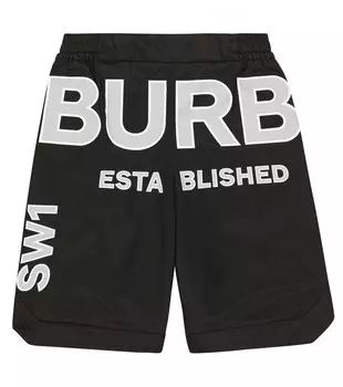 Шорты horseferry в клетку из хлопка Burberry Kids, мультиколор