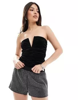 Шорты hotfix hotpant по всей поверхности черного цвета 4th & Reckless