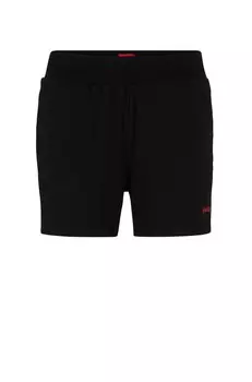 Шорты Hugo Boss Single-jersey Loungewear Shorts With Contrast Logo, черный