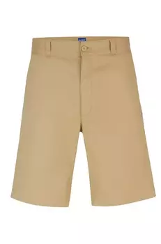 Шорты Hugo Regular-fit Regular-rise In Cotton Twill, бежевый