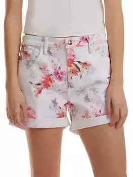 Шорты из эластичного денима с цветочным принтом Jen7, цвет in bloom