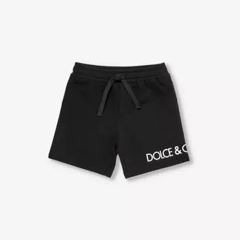 Шорты из эластичного хлопка с фирменным принтом Palm 6-30 месяцев Dolce & Gabbana, черный