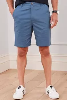 Шорты из эластичного твила, внутренняя часть штанины 8,5 дюймов (22 см). Cotton Traders, синий