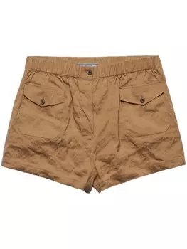 Шорты из антикварного поплина Prada, нейтральный цвет