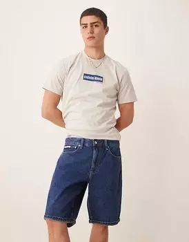 Шорты из денима Calvin Klein Jeans обычного темного цвета