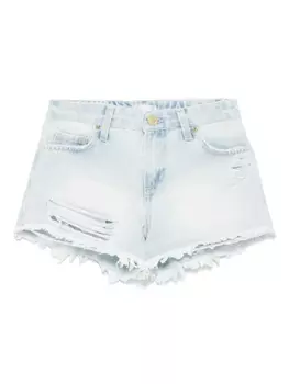 Шорты из денима Miss Grant Kids с потертостями, синий