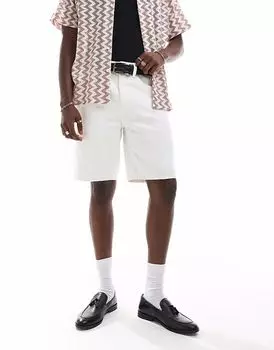 Шорты из денима прямого кроя ONLY & SONS Edge белого цвета