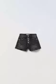 Шорты из денима с запахами Zara, черный