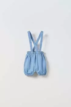 Шорты из денима Zara, средне-синий