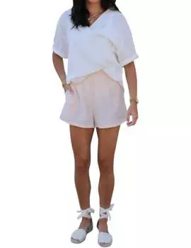 Шорты из двойной марли розового цвета MIOU MUSE