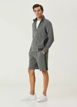 Шорты из фактурного джерси в оттоманском стиле с кулиской на талии. Beymen Club, антрацит