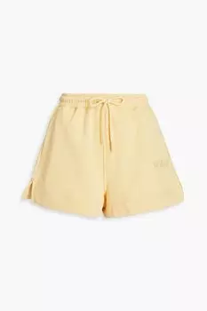 Шорты из флиса с вышивкой GANNI, желтый