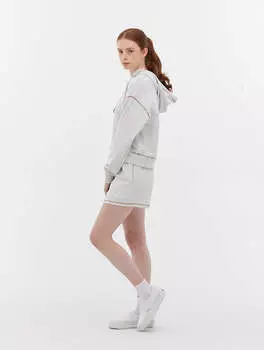 Шорты из французского трикотажа с разноцветной строчкой Bench., цвет light heather grey