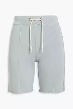 Шорты из французской хлопковой махры с потертым принтом HELMUT LANG, синий