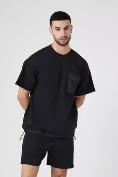 Шорты из френч-терри на шнурке Forever 21, черный