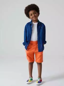 Шорты из френч терри с кулиской Piombo, цвет papaya orange