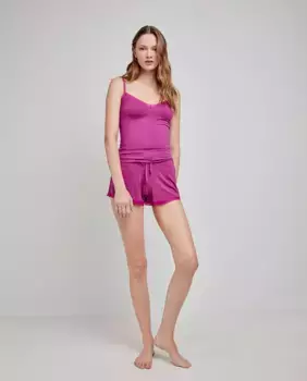 Шорты из гладкой ткани, регулируемые на талии Gisela, розовый