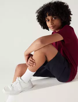Шорты из хлопка (6–16 лет) Marks & Spencer, темно-серый