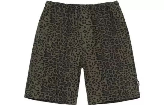 Шорты из хлопка с леопардовым принтом Stssy Stussy, темно-синий