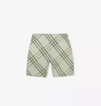 Шорты из хлопка с принтом в клетку, двумя накладными карманами, 8-14 лет Burberry, цвет breeze ip check