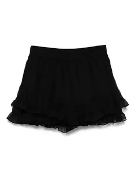 Шорты из хлопка со складками PNK, черный