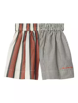 Шорты из хлопка в полоску Burberry Kids, коричневый