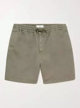 Шорты из хлопково-льняной саржи с кулиской Mr P., зеленый
