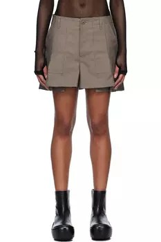 Шорты из хлопкового атласа Wtaps edition Sacai, цвет taupe