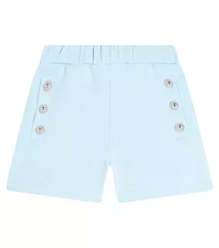 Шорты из хлопкового джерси Balmain, синий