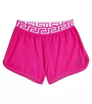 Шорты из хлопкового джерси greca Versace, розовый