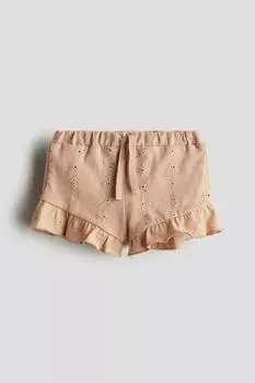 Шорты из хлопкового джерси H&M, бежевый
