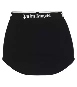 Шорты из хлопкового джерси Palm Angels, черный