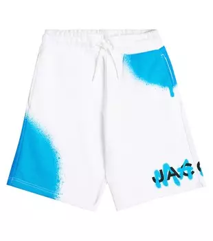 Шорты из хлопкового джерси с принтом Marc Jacobs, белый