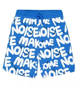 Шорты из хлопкового джерси с принтом Stella McCartney Kids, синий
