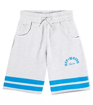 Шорты из хлопкового джерси team 23 Off-White Kids, серый