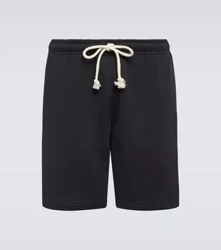 Шорты из хлопкового флиса Acne Studios, черный