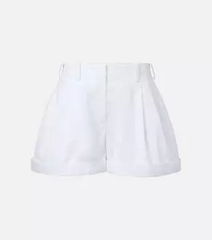 Шорты из хлопкового поплина с плиссировкой Givenchy, белый