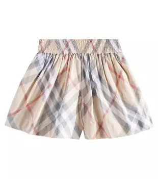 Шорты из хлопкового поплина в клетку Burberry Burberry, бежевый