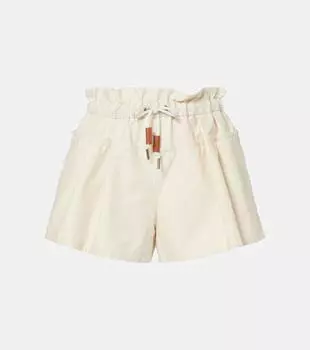 Шорты из хлопкового твила Moncler, 051 - White