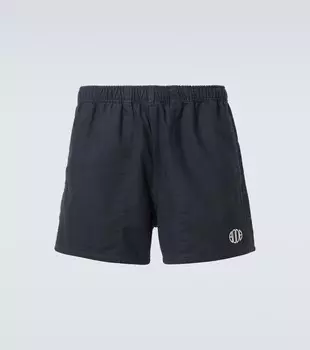 Шорты из хлопкового твила с логотипом Bode, черный