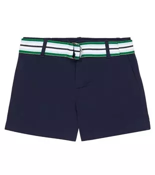 Шорты из хлопкового твила с поясом Polo Ralph Lauren, синий