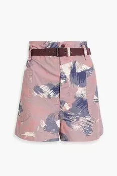 Шорты из хлопковой и льняной ткани с принтом Rike ISABEL MARANT TOILE, сиреневый