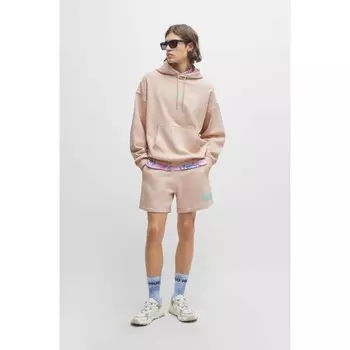 Шорты из хлопковой махры с логотипом нового сезона Hugo, цвет Light Pink