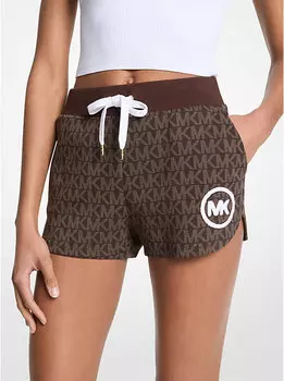 Шорты из хлопковой смеси с логотипом Michael Kors, коричневый