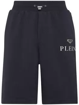 Шорты из хлопковой смеси с логотипом Philipp Plein, синий