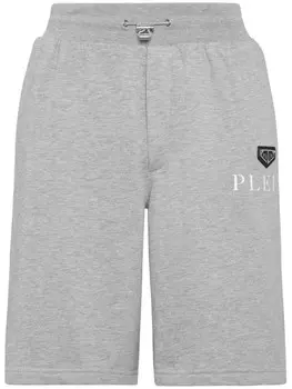 Шорты из хлопковой смеси с логотипом Philipp Plein, серый