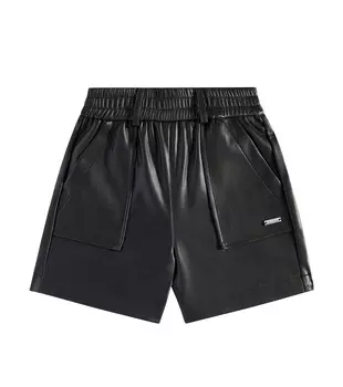 Шорты из искусственной кожи Monnalisa, черный