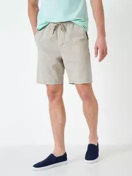 Шорты из льняной смеси Crew Clothing, натуральный цвет