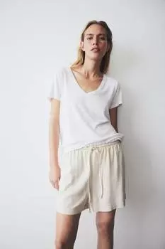 Шорты из льняной смеси H&M, бежевый